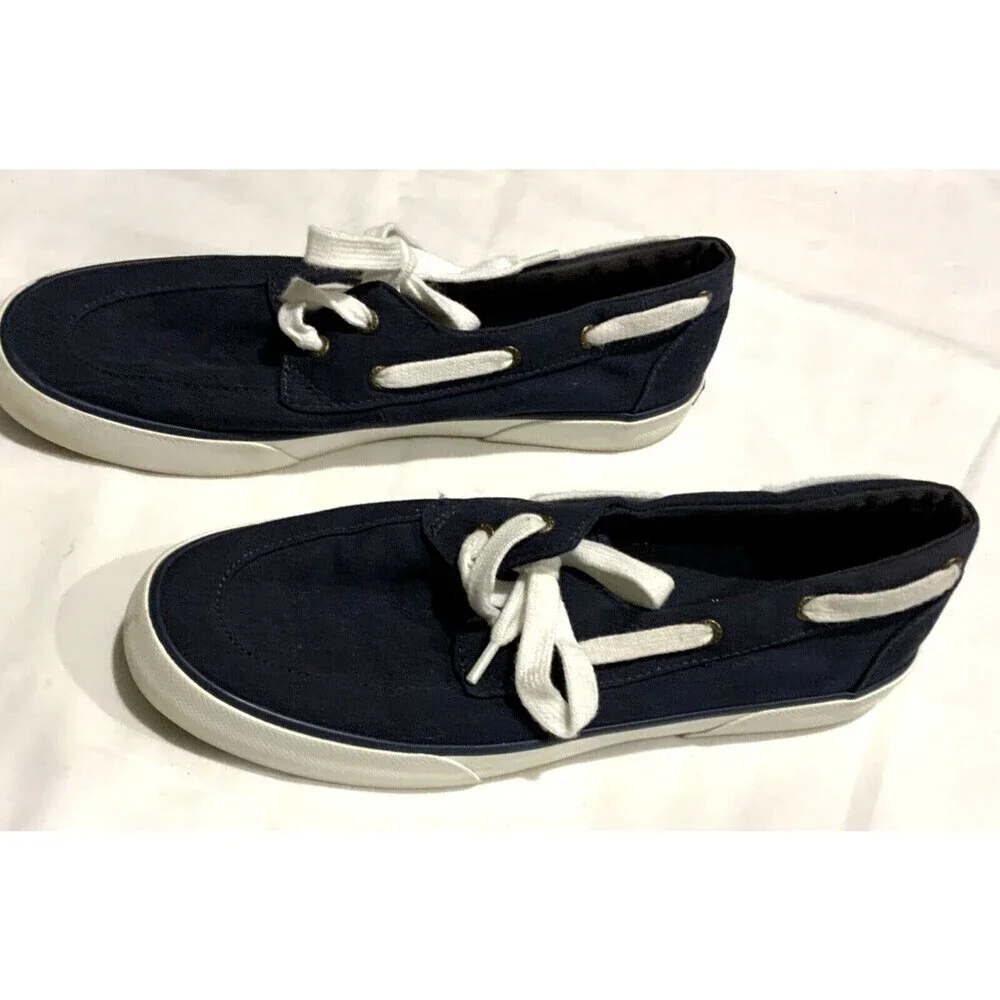 Sperry Topsider Women's Loafer Shoe Memory Foam Blue White Size 9.5